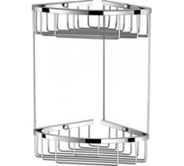 Полка для ванной Aquanet 8136 28 см угловая, 2 яруса, хром 00199899