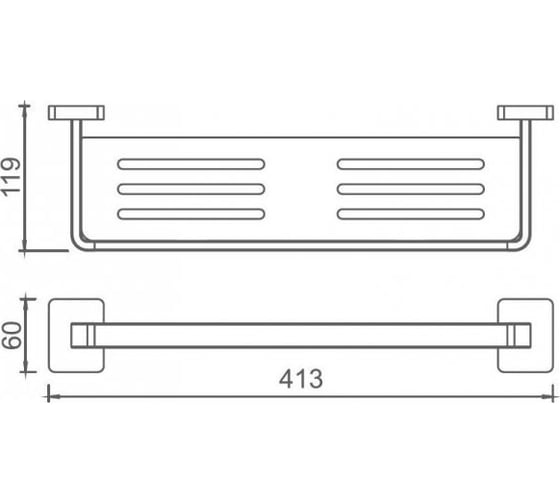 Полка для душа Aquanet 6587-1 41 см, хром 00246618