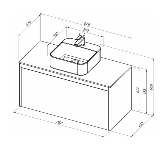 Тумба Aquanet Nova Lite 100 1+1 ящик, цвет дуб рошелье 00242579