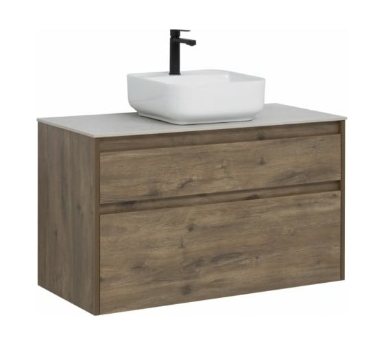 Тумба Aquanet Nova Lite 100 2 ящика, цвет дуб рустикальный 00249521