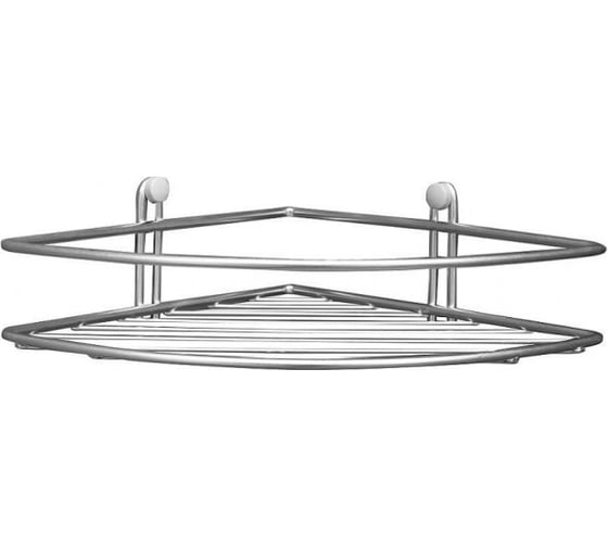Полка для ванной Aquanet П3256 200x200x80 Акванет, угловая, 1-ярус, полукруг, хром 00211307