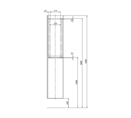 Пенал Aquanet Nova Lite 35 цвет белый глянец 00242266