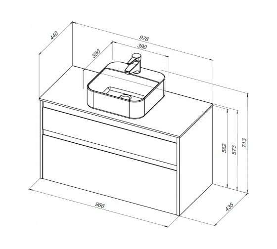 Тумба Aquanet Nova Lite 100 2 ящика, цвет белый глянец 00242581