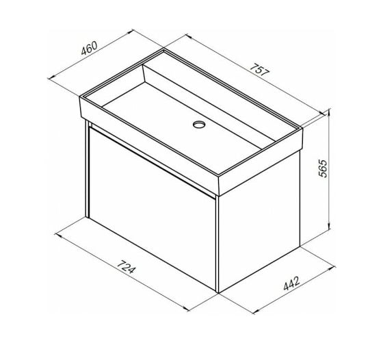 Тумба Aquanet Nova Lite 75 1+1 ящик, цвет дуб рустикальный 00249514