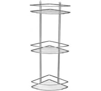 Полка для ванной Aquanet П3262 200x200x470 Акванет, угловая, 3-яруса, полукруг, хром 00211309