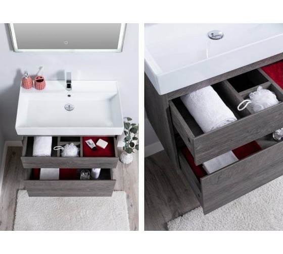 Тумба Aquanet Nova Lite 75 2 ящика, цвет дуб рошелье 00242273