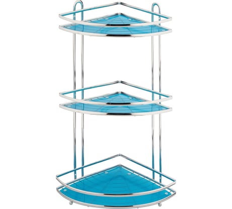 Угловая трехъярусная полка Рыжий кот W2937 с пвх подложкой хром.металл пластмасса 00 4924