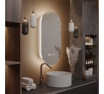 Зеркальный шкаф ALIAS Оливия 90x45 с нейтральной LED-подсветкой и часами, левый sho904525l