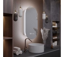 Зеркальный шкаф ALIAS Оливия 100x60 с холодной LED-подсветкой и часами, левый sho1006015l