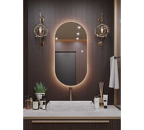 Зеркальный шкаф ALIAS Оливия 100x60 с теплой LED-подсветкой, универсальный sho100603