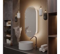 Зеркальный шкаф ALIAS Оливия 100x55 с нейтральной LED-подсветкой и часами, правый sho1005525r