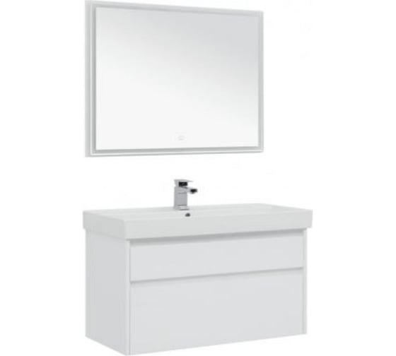Зеркало Aquanet Nova Lite 100 цвет белый глянец 00242622