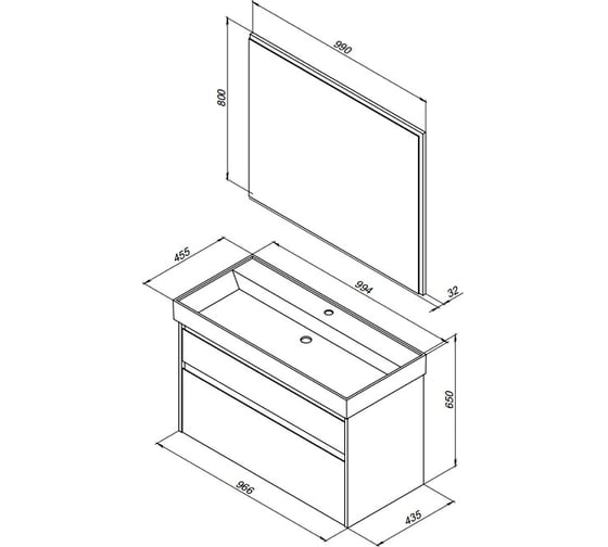 Зеркало Aquanet Nova Lite 100 цвет белый глянец 00242622