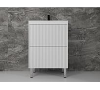 Тумба напольная Style Line Стокгольм 60, Classic 60, (2 ящ.) белый рифленый софт, PUSH ЛС-00002333