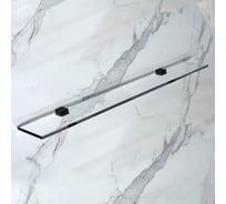 Полка для ванной GuteWetter GWMPGSH 12x90 см, профиль черный матовый, цвет стекла выбеленный, стекло закаленное 10 мм 4698033019418