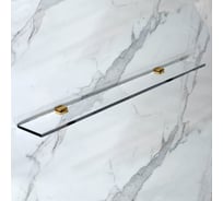 Полка для ванной GuteWetter GWMPGSH 12x100 см, профиль золотой гальванический, цвет стекла выбеленный, стекло закаленное 10 мм 4698033019425