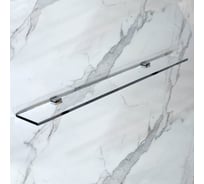 Полка для ванной GuteWetter GWMPGSH 12x80 см, профиль хром блестящий, цвет стекла выбеленный, стекло закаленное 10 мм 4698033019371