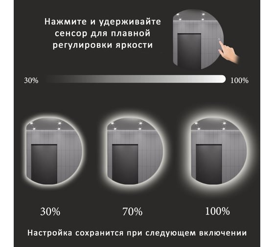 Шкаф зеркальный ALIAS Дольче 70x50 с холодной LED-подсветкой и часами, левый shd705015l