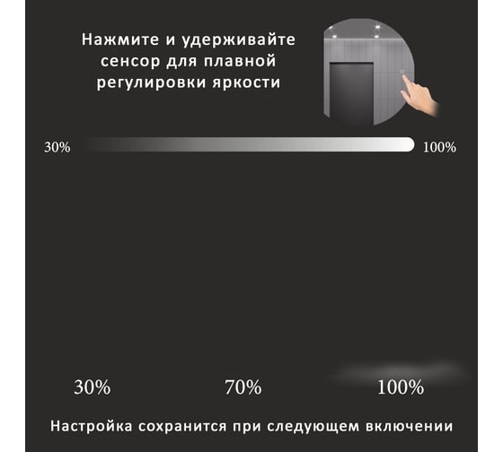 Шкаф зеркальный ALIAS Дольче 70x50 с холодной LED-подсветкой и часами, левый shd705015l