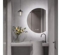 Шкаф зеркальный ALIAS Дольче 70x50 с холодной LED-подсветкой и часами, правый shd705015r