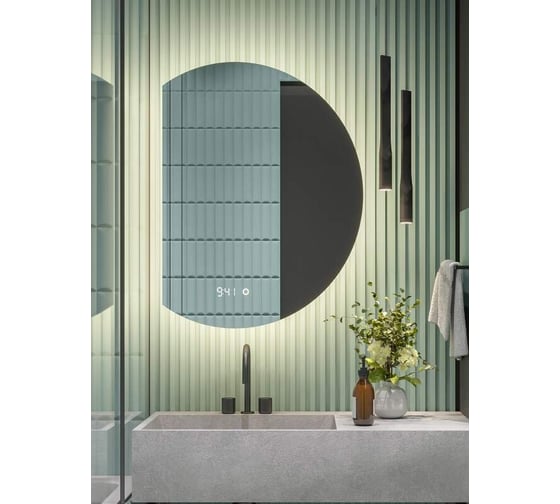 Шкаф зеркальный ALIAS Дольче 80x60 с теплой LED-подсветкой и часами, левый shd806035l