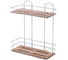 Полка в ванную TEKNO-TEL прямая, 2 яруса, 13x30x34 дерево/хром BK076 1