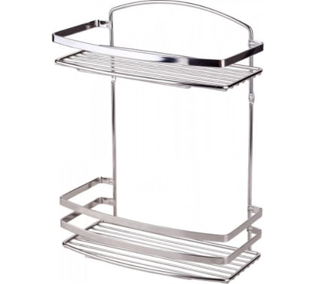 Полка в ванную TEKNO-TEL прямая, 2 яруса, 25х13х33, нерж.сталь матовый BK085SSM