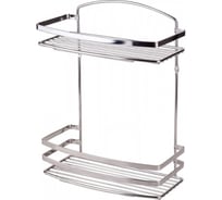 Полка в ванную TEKNO-TEL прямая, 2 яруса, 25х13х33, нерж.сталь глянцевый BK085SSS