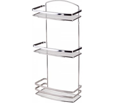 Полка в ванную TEKNO-TEL прямая, 3 яруса, 25x13x51 нерж.сталь матовый BK086SSM