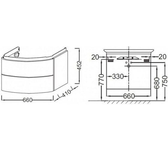 Мебель JACOB DELAFON PRESQUILE EB1103-G1C новый EB1103-HU 66 см, белый 00000042696