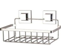 Полка в ванную TEKNO-TEL прямая, 1 ярус, самоклеящаяся, хром EF241