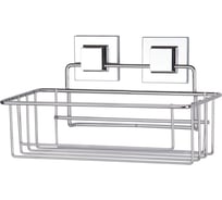 Полка в ванную TEKNO-TEL прямая, 1 ярус, самоклеящаяся, хром EF254