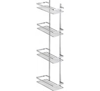 Полка в ванную TEKNO-TEL прямая, 4 яруса, 25x12x76 хром ES060