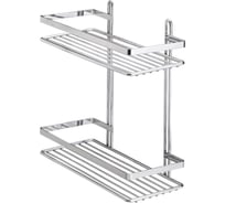 Полка в ванную TEKNO-TEL прямая, 2 яруса, 25x12x27 хром ES067