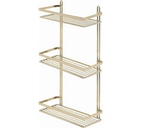 Полка в ванную TEKNO-TEL прямая, 3 яруса, 25x12x46 золотистый ES065G