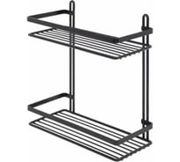 Полка в ванную TEKNO-TEL прямая, 2 яруса, 25х12х27, черный матовый ES067B