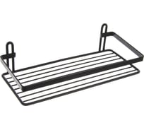 Полка в ванную TEKNO-TEL прямая, 1 ярус, 25x12x6 чёрный матовый ES081B