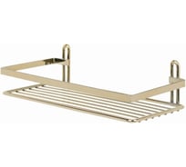 Полка в ванную TEKNO-TEL прямая, 1 ярус, 25x12x6 золотистый ES081G