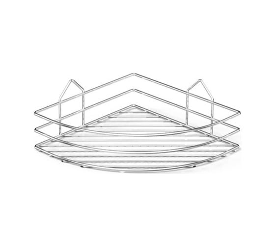 Полка в ванную TEKNO-TEL угловая, 1 ярус, 24x24x9 хром BK001 1