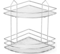 Полка в ванную TEKNO-TEL угловая, 2 яруса, 24x24x30 хром BK002
