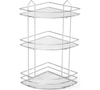 Полка в ванную TEKNO-TEL угловая, 3 яруса 24x24x47 хром BK003