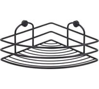 Полка в ванную TEKNO-TEL угловая, 1 ярус, 20x20x9 чёрный матовый BK021B