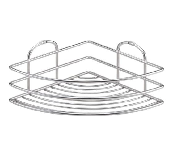 Полка в ванную TEKNO-TEL угловая, 1 ярус, 20x20x9 нерж.сталь матовый BK021SSM