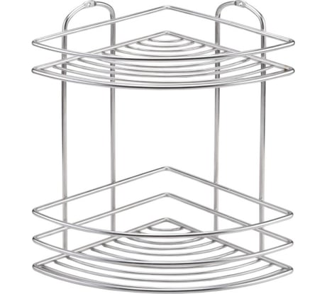 Полка в ванную TEKNO-TEL угловая, 2 яруса, 20x20x28 нерж.сталь матовый BK022SSM