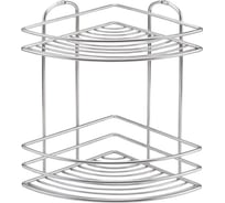 Полка в ванную TEKNO-TEL угловая, 2 яруса, 20x20x28 нерж.сталь глянцевый BK022SSS