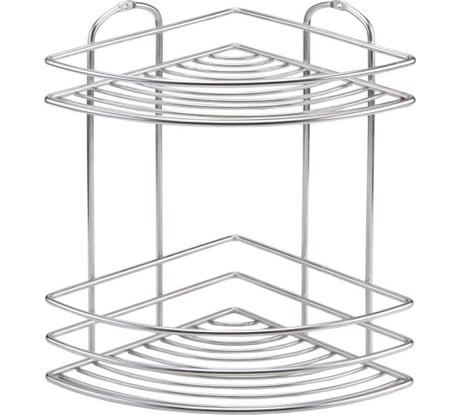 Полка в ванную TEKNO-TEL угловая, 2 яруса, 20x20x28 нерж.сталь глянцевый BK022SSS