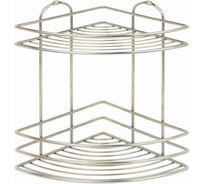 Полка в ванную TEKNO-TEL угловая, 2 яруса, 20x20x28 золотистый BK022G
