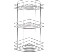 Полка в ванную TEKNO-TEL угловая, 3 яруса, 20x20x46 хром BK023