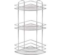 Полка в ванную TEKNO-TEL угловая, 3 яруса, 20x20x46 нерж.сталь матовый BK023SSM