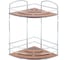 Полка в ванную TEKNO-TEL угловая, 2 яруса, 21x21x31 дерево/хром BK074 1
